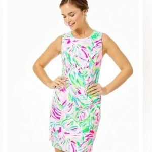 Lilly Pulitzer Mila Knit Shift Dress in Multi Croc My World print size 14 NWT